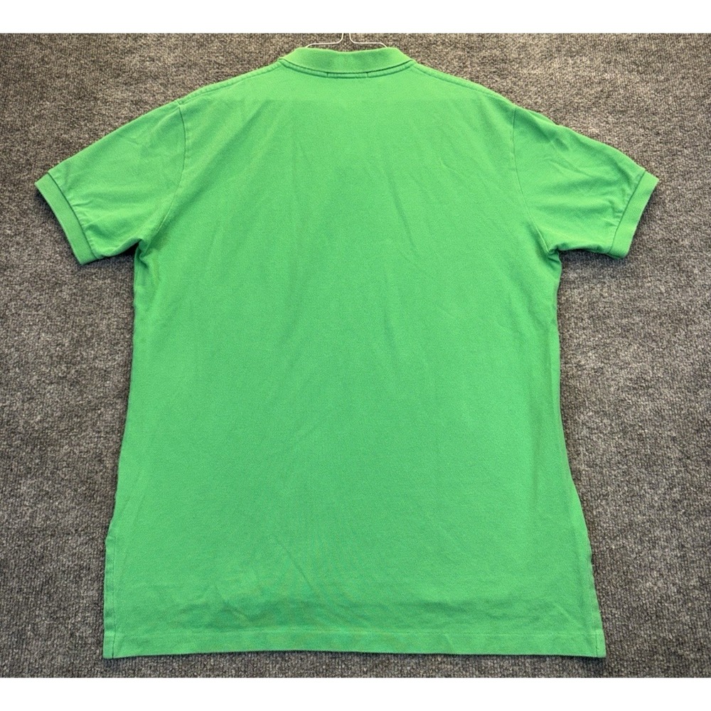 Vintage Polo Ralph Lauren Men's Large Green Pink Pony 100% Cotton Polo Shirt - Picture 4 of 8